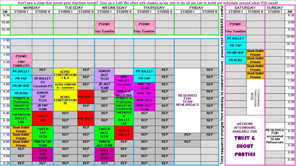 Fall/Spring Schedule